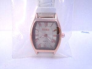 BRES Women's Watch square quartz rose gold-tone case and white strap.